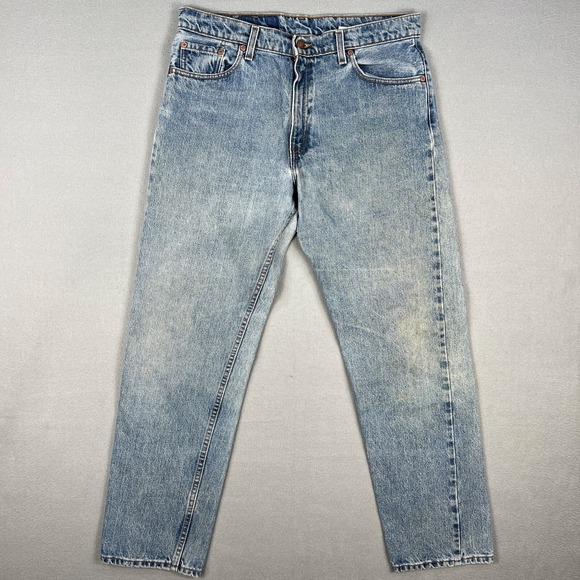 VTG‎ Levis 555 Jeans Womans 13 Medium Guys Fit Straight Leg 1990s Distressed USA - Picture 1 of 13